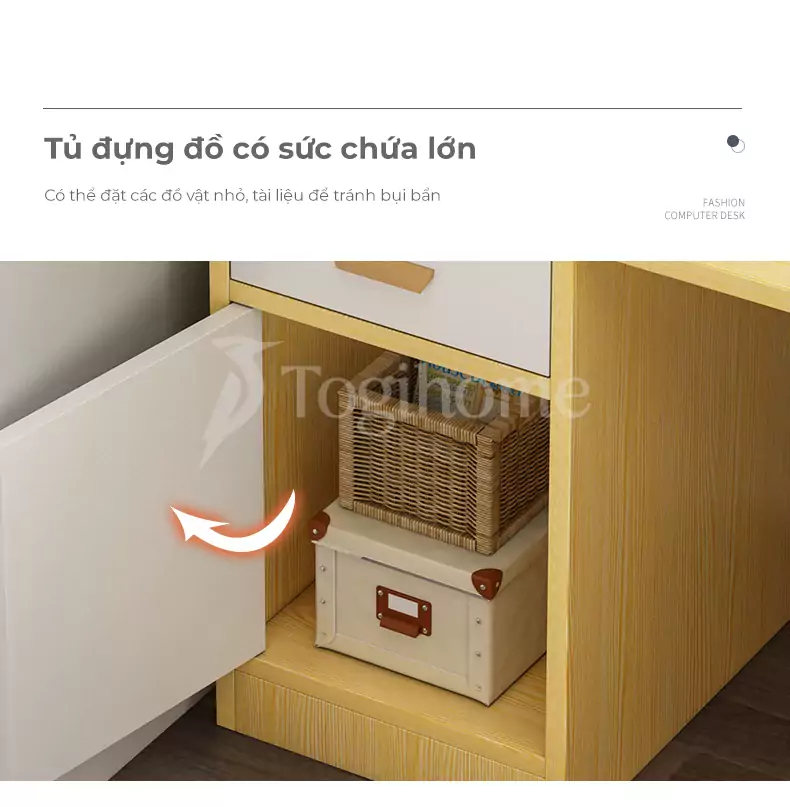 Bàn làm việc blv055 tủ đồ kín tránh bụi