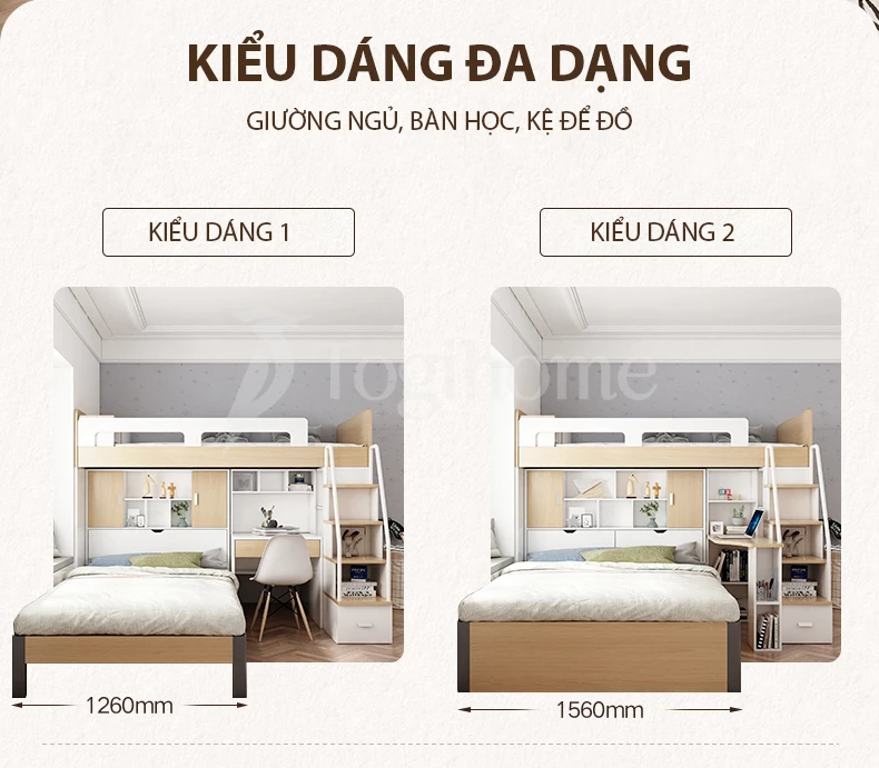 Bộ giường ngủ GN003 kiểu dáng đa dạng