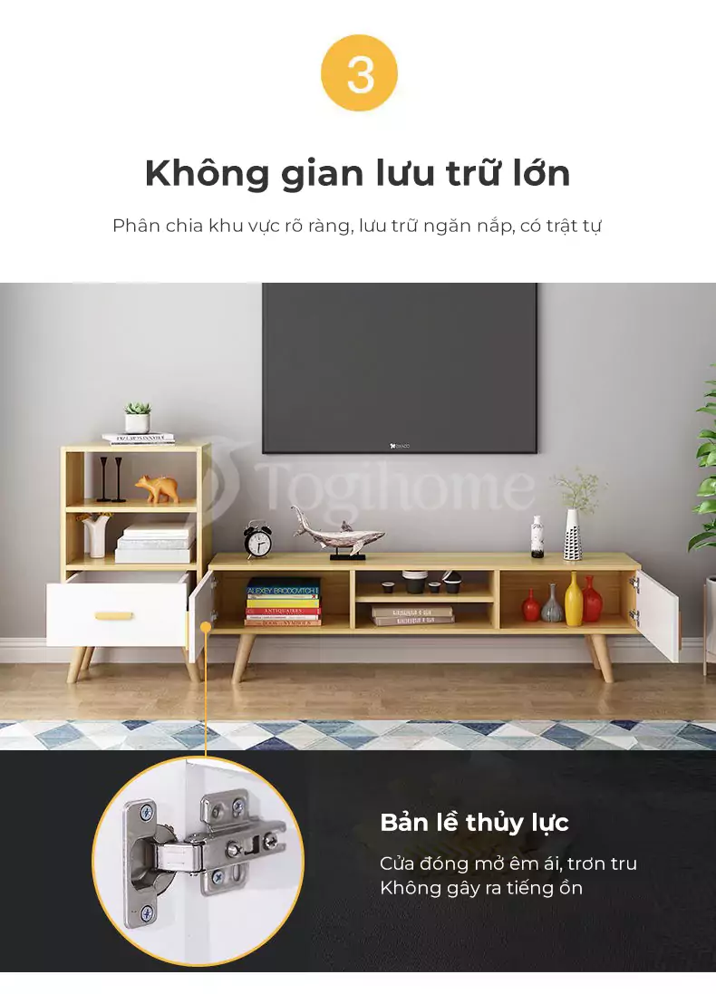 Kệ tủ tivi nhiều ngăn KTV 078 lưu trữ đa dạng