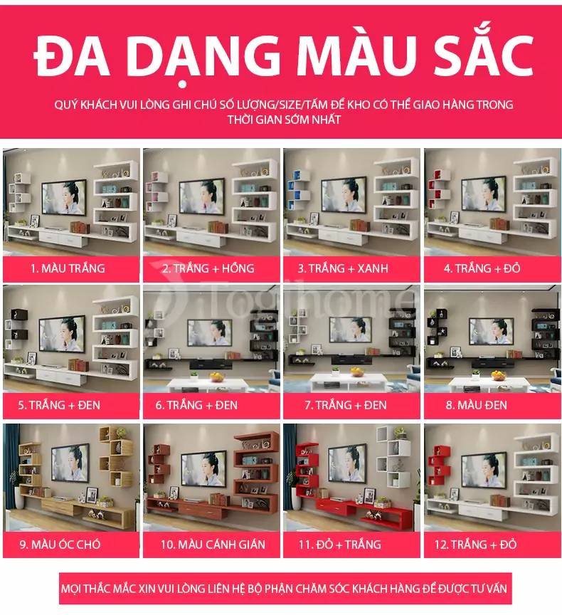 kệ tủ TV TVC025 đa dạng màu sắc