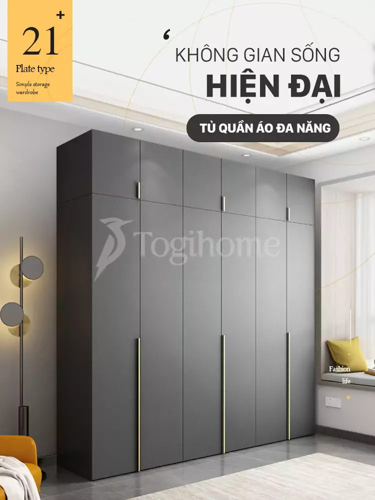 tủ quần áo TQA3 với thiết kế đa năng hiện đại