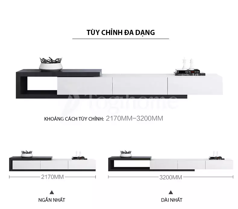 Kệ tủ tivi KTV 018 tùy chỉnh đa dạng