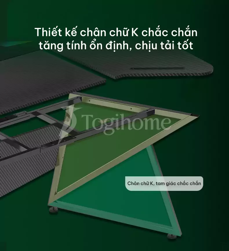 thiết kế chân chữ K chắc chắn của bàn gaming ga053