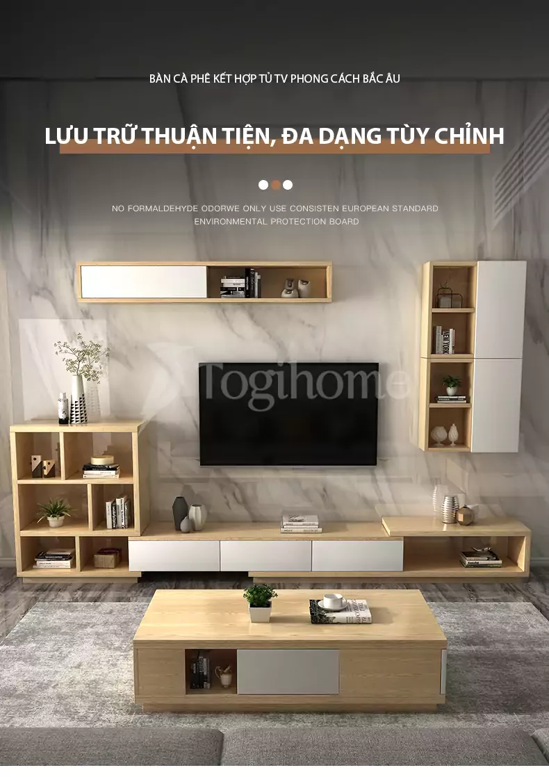 Kệ tủ TV TVC017 phong cách Châu Âu