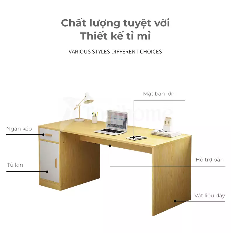 Bàn làm việc blv055 cấu tạo