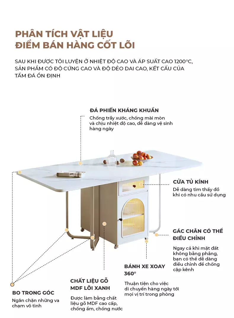 Bàn Ăn Gấp Gọn Cao Cấp Haigo BA039