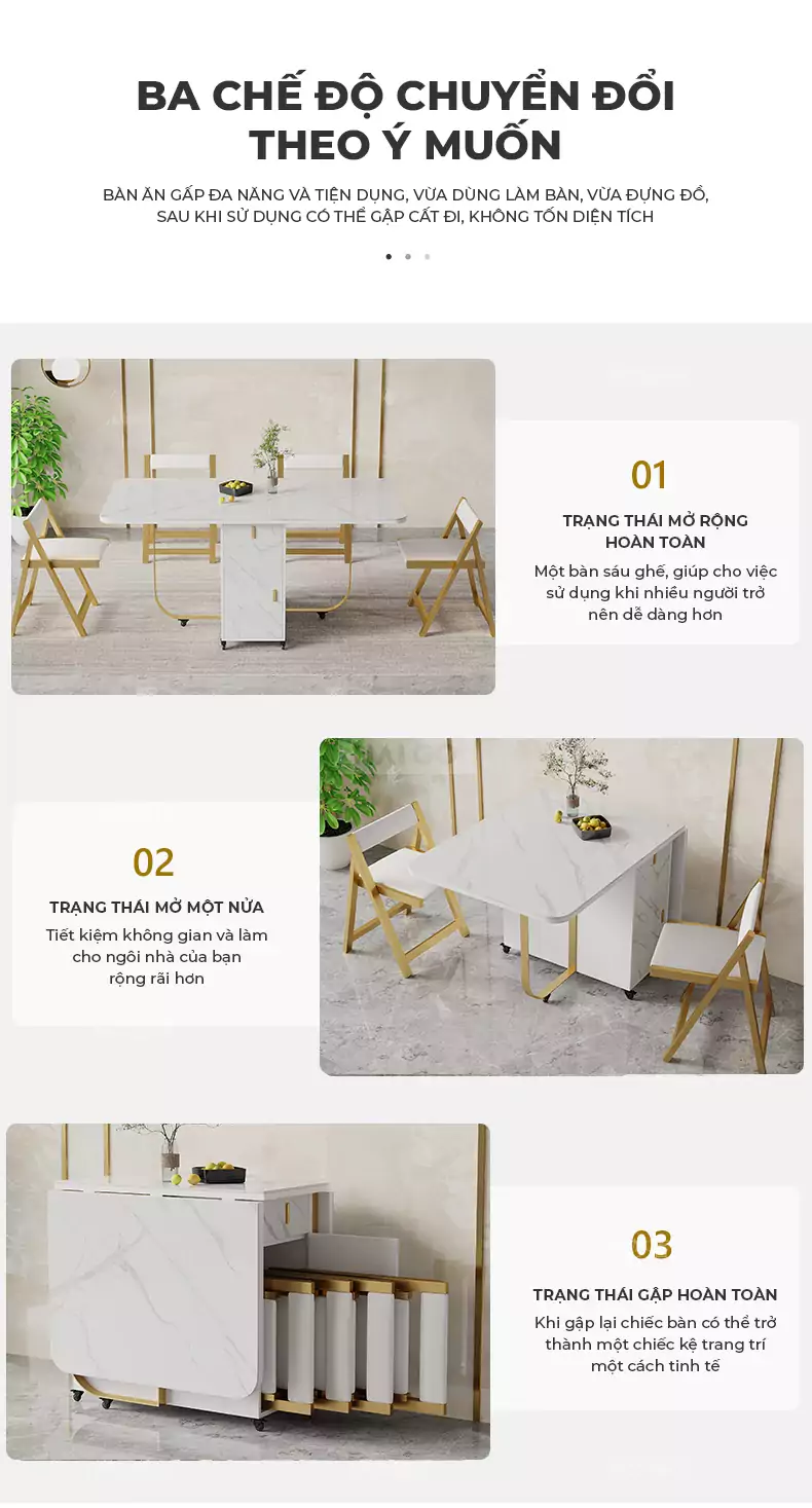 Bàn Ăn Gấp Gọn Cao Cấp Haigo BA153
