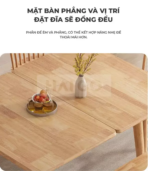 Bàn Ăn Gấp Gọn Gỗ Tự Nhiên Haigo BA080