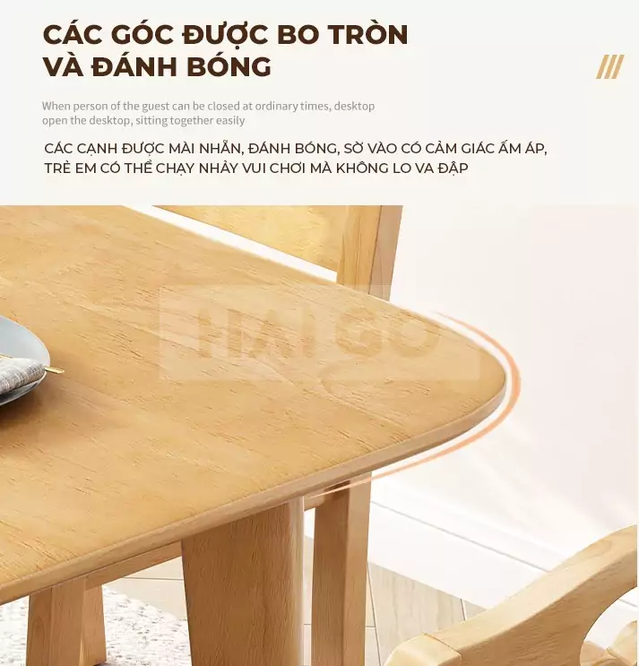 Bàn Ăn Gấp Gọn Gỗ Tự Nhiên Haigo BA086