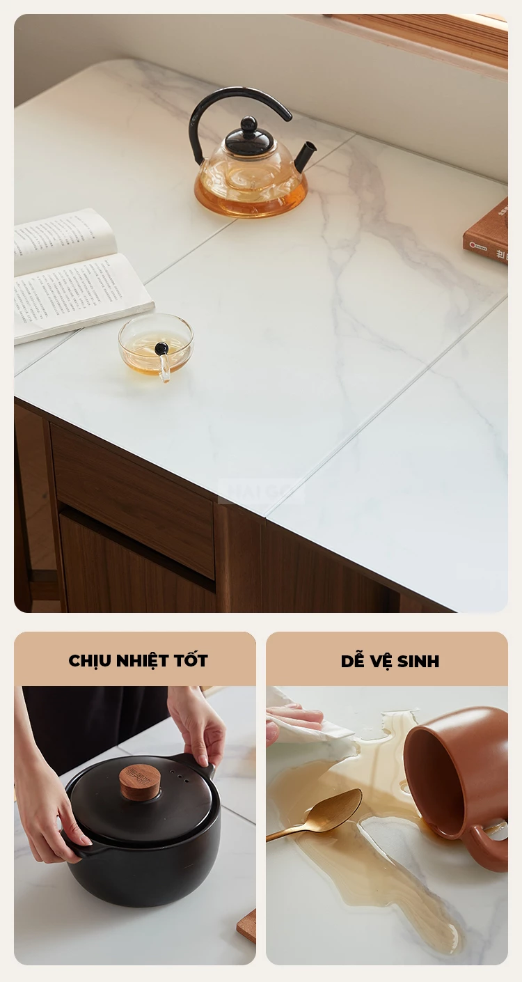 Bàn Ăn Gấp Gọn Gỗ Tự Nhiên Haigo BA350