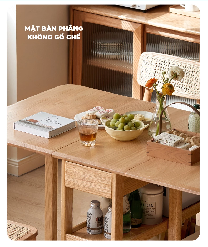 Bàn Ăn Gấp Gọn Kết Hợp Mặt Đá Tự Nhiên Cao Cấp Haigo BA356