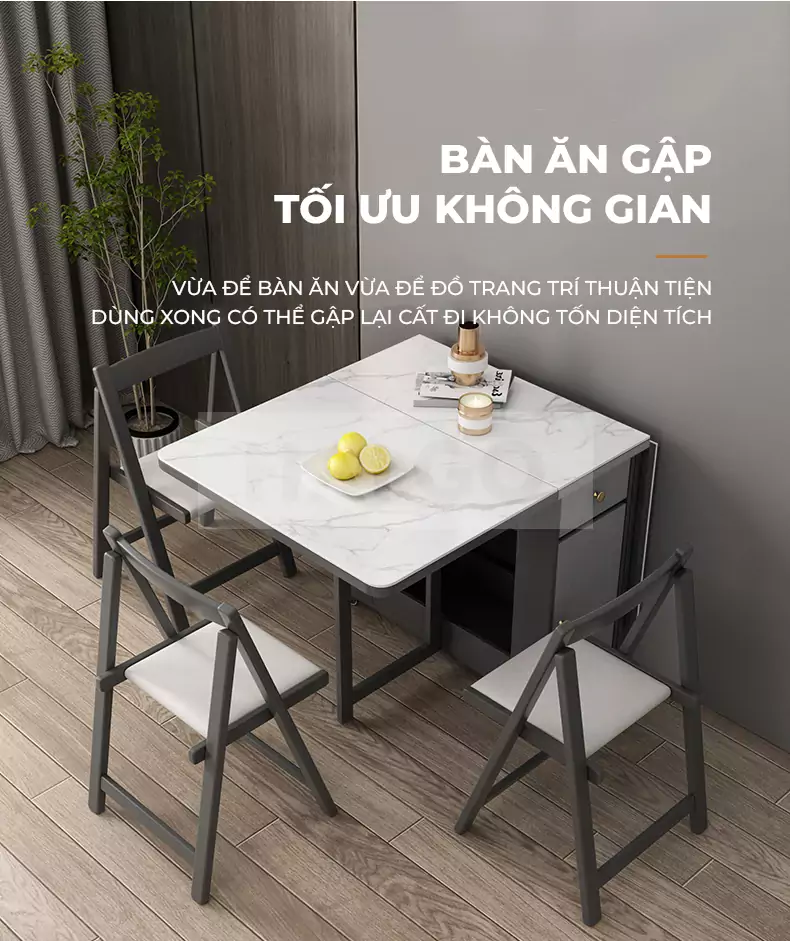 B&agrave;n Ăn Gấp Gọn Phi&ecirc;n Bản N&acirc;ng Cấp Ghế Bọc Đệm Haigo BA058