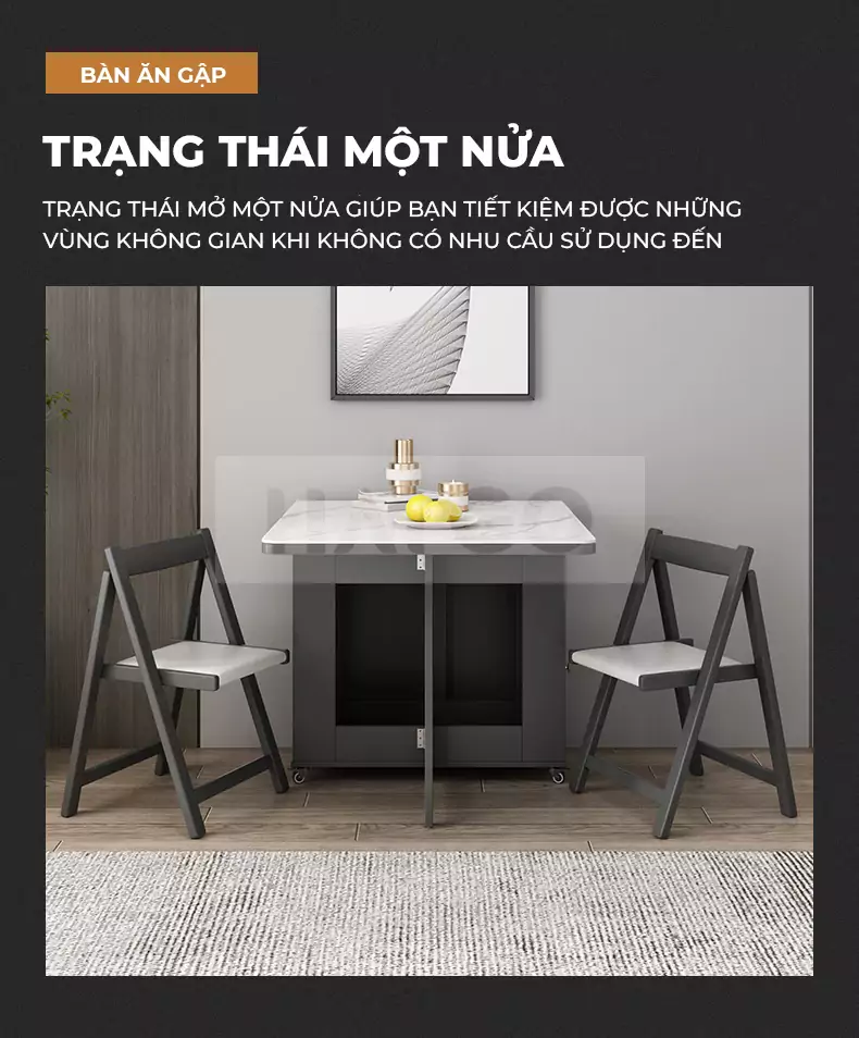 B&agrave;n Ăn Gấp Gọn Phi&ecirc;n Bản N&acirc;ng Cấp Ghế Bọc Đệm Haigo BA058