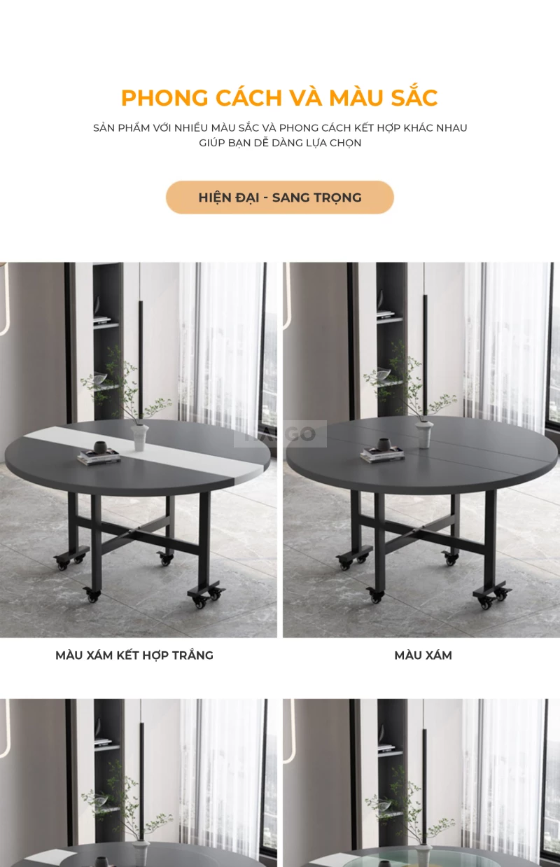 Bàn Ăn Gấp Gọn Phong Cách Tối Giản Haigo BA373
