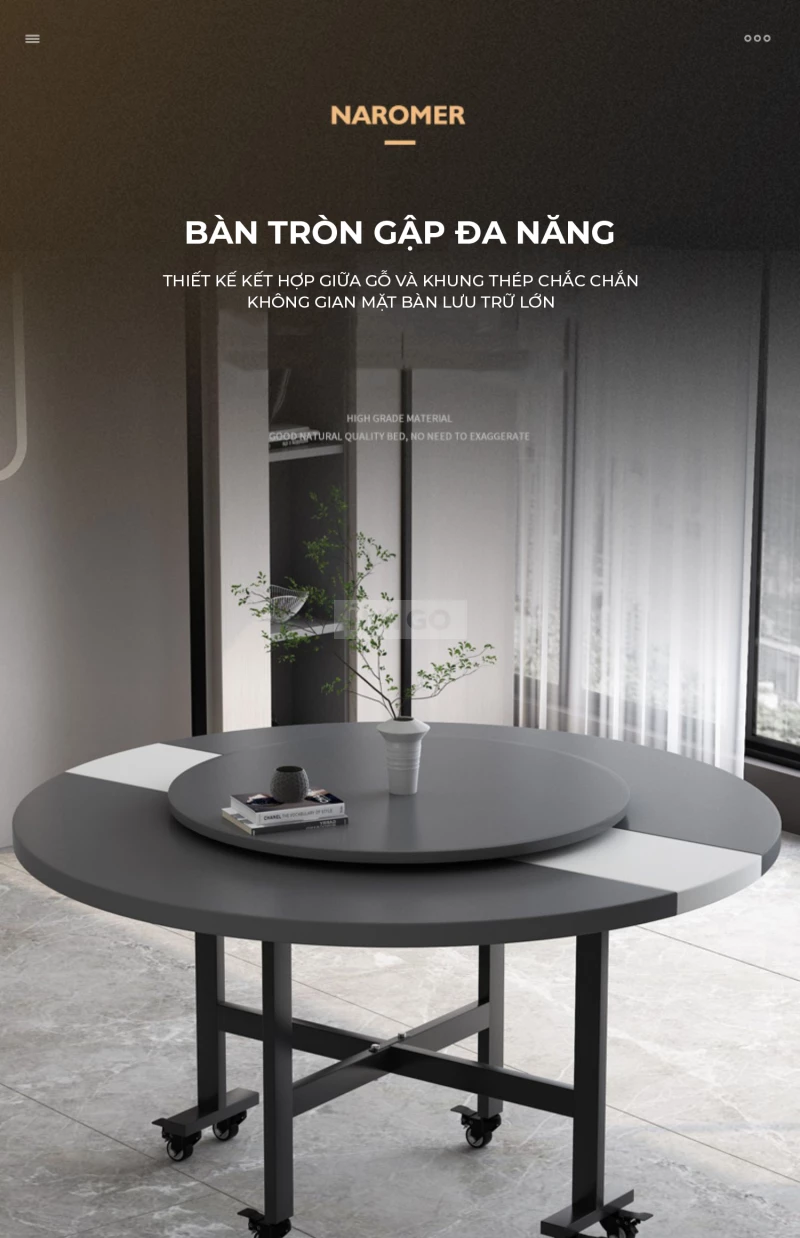 Bàn Ăn Gấp Gọn Phong Cách Tối Giản Haigo BA373