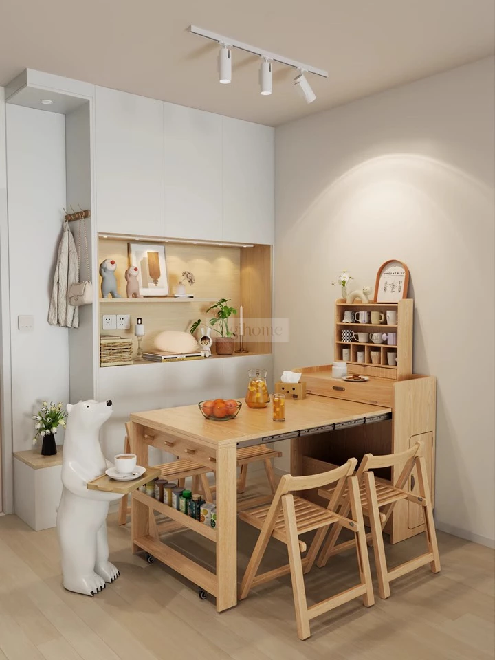 Bàn Ăn Gấp Gọn Thông Minh Togismart BA214 thiết kế hiện đại, tiện dụng, phù hợp căn hộ và gia đình muốn tối ưu diện tích. Chất liệu gỗ tự nhiên bền chắc, dễ dàng gấp mở linh hoạt, kết hợp mặt bàn sang trọng, mang đến sự tiện nghi và thẩm mỹ cho phòng ăn.