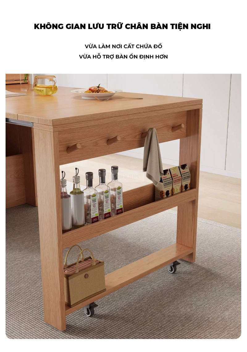 Bàn Ăn Gấp Gọn Thông Minh Togismart BA214 thiết kế hiện đại, tiện dụng, phù hợp căn hộ và gia đình muốn tối ưu diện tích. Chất liệu gỗ tự nhiên bền chắc, dễ dàng gấp mở linh hoạt, kết hợp mặt bàn sang trọng, mang đến sự tiện nghi và thẩm mỹ cho phòng ăn.