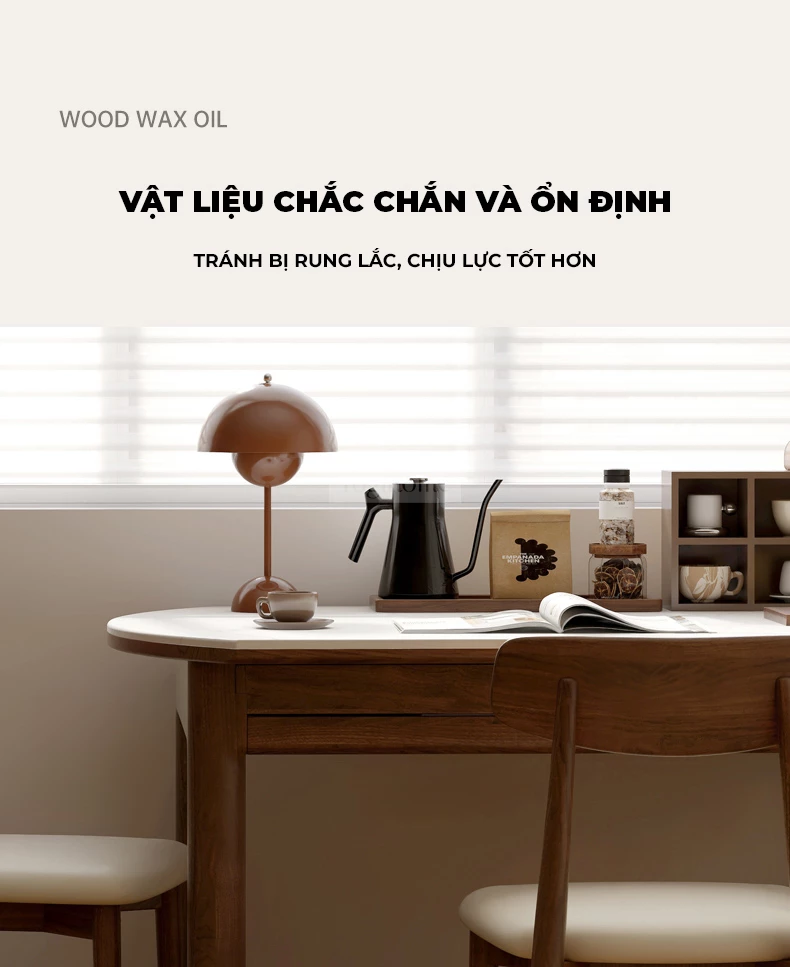 Bàn Ăn Gấp Vuông Tròn Gỗ Tự Nhiên Mặt Đá Togismart BA211 thiết kế thông minh, linh hoạt từ dạng vuông sang tròn, phù hợp nhiều không gian. Chất liệu gỗ tự nhiên bền chắc kết hợp mặt đá sang trọng, dễ vệ sinh, mang lại sự tiện nghi và điểm nhấn hiện đại cho phòng ăn.