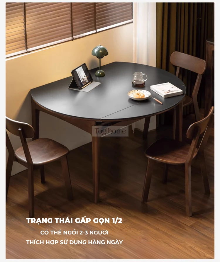 Bàn Ăn Gỗ Tự Nhiên Cao Cấp Phong Cách Hiện Đại Togismart BA215 thiết kế sang trọng, tinh tế, phù hợp nhiều không gian gia đình. Chất liệu gỗ tự nhiên bền chắc, vân gỗ đẹp, kết hợp kiểu dáng hiện đại, mang lại sự tiện nghi và điểm nhấn đẳng cấp cho phòng ăn.