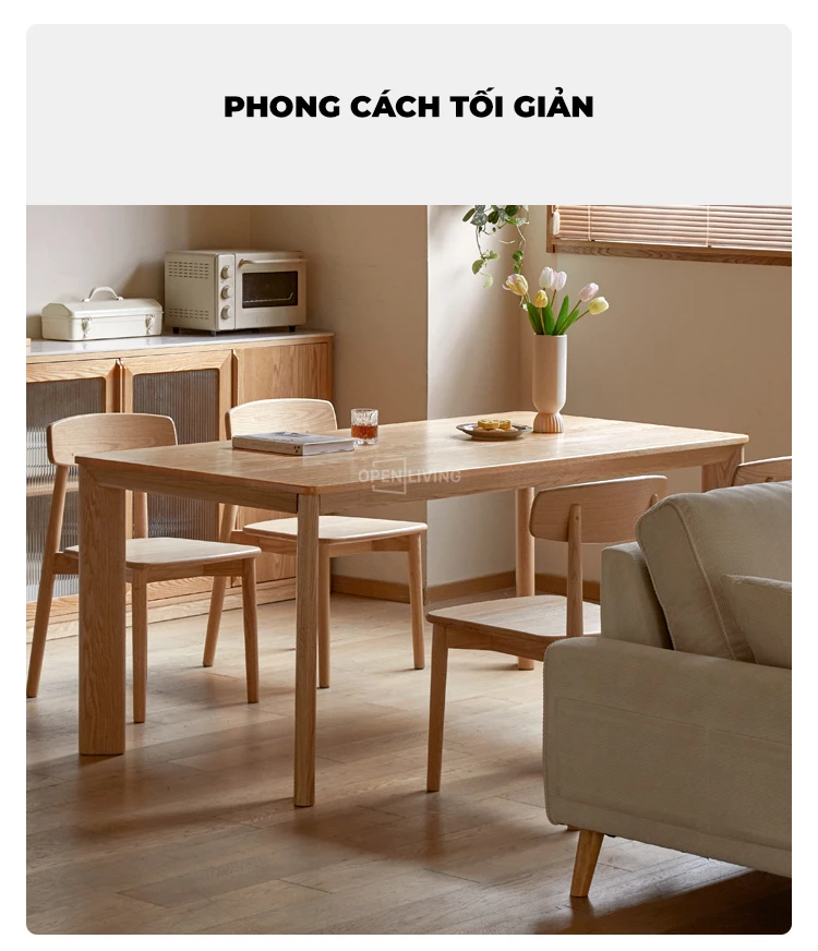 Bàn ăn gỗ tự nhiên OpenLiving OPK302 – dòng sản phẩm Almond với thiết kế tối giản, thanh lịch và tinh tế. Chất liệu gỗ tự nhiên cao cấp đảm bảo độ bền đẹp, phù hợp với mọi không gian sống hiện đại. Sản phẩm mang đến sự sang trọng và tiện nghi cho căn bếp và phòng ăn của bạn.