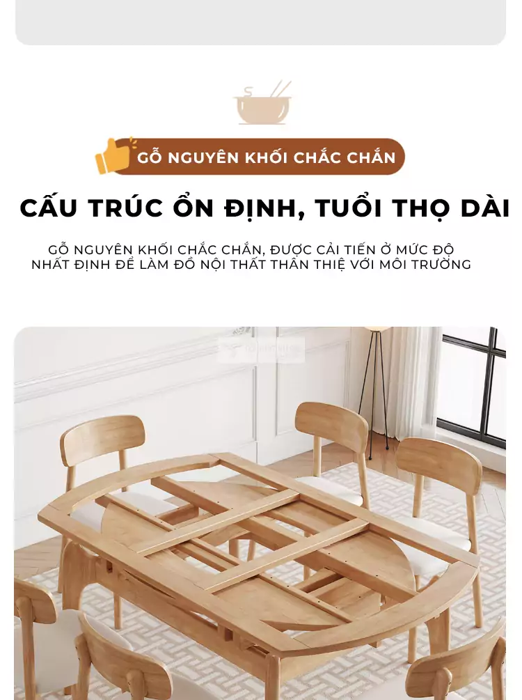 kết cấu của Bàn ăn hiện đại thiết kế thông minh KC33