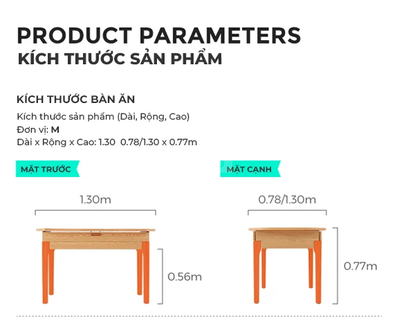 Bàn Ăn Mở Rộng Linh Hoạt Haigo BA303