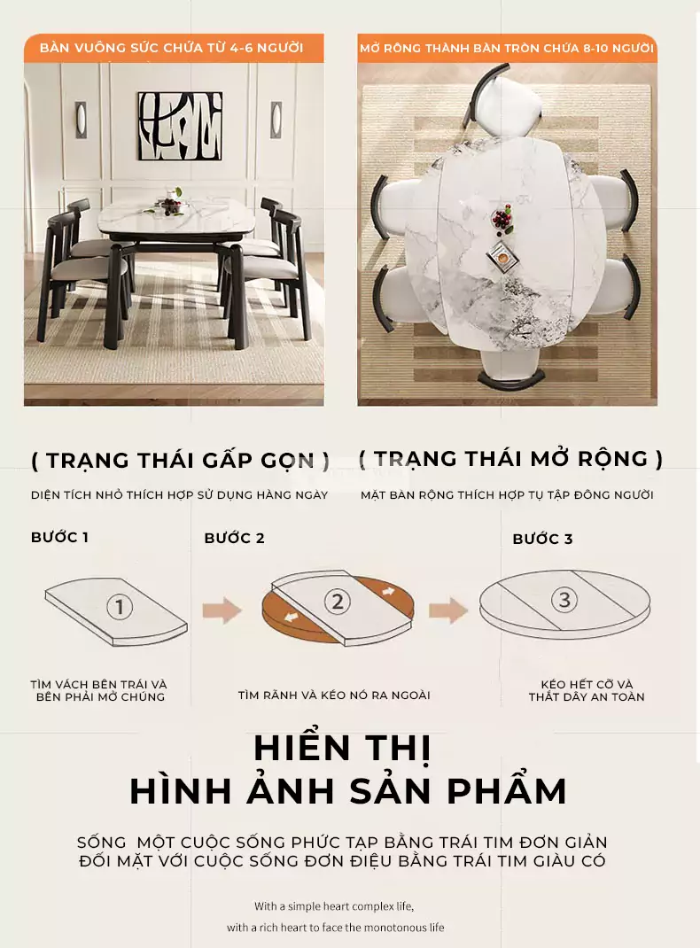 cách sử dụng Bàn ăn sang trọng phong cách độc đáo KC35