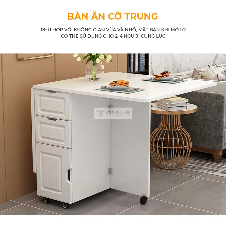 Bàn ăn thông minh gấp gọn cánh huỳnh KC59