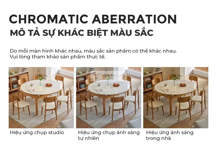 lý do khác biệt màu sắc của Bàn ăn thông minh gỗ tự nhiên cao cấp KC85