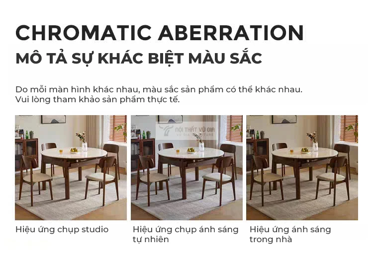 lí do khác biệt màu sắc của Bàn ăn thông minh gỗ tự nhiên  màu nâu sang trọng KC84