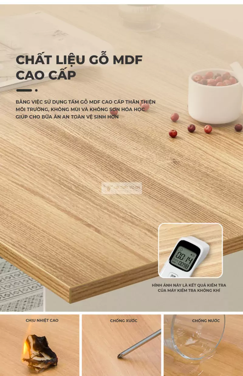 Bàn ăn thông minh hiện đại KC05 sử dụng gỗ mdf cao cấp, an toàn