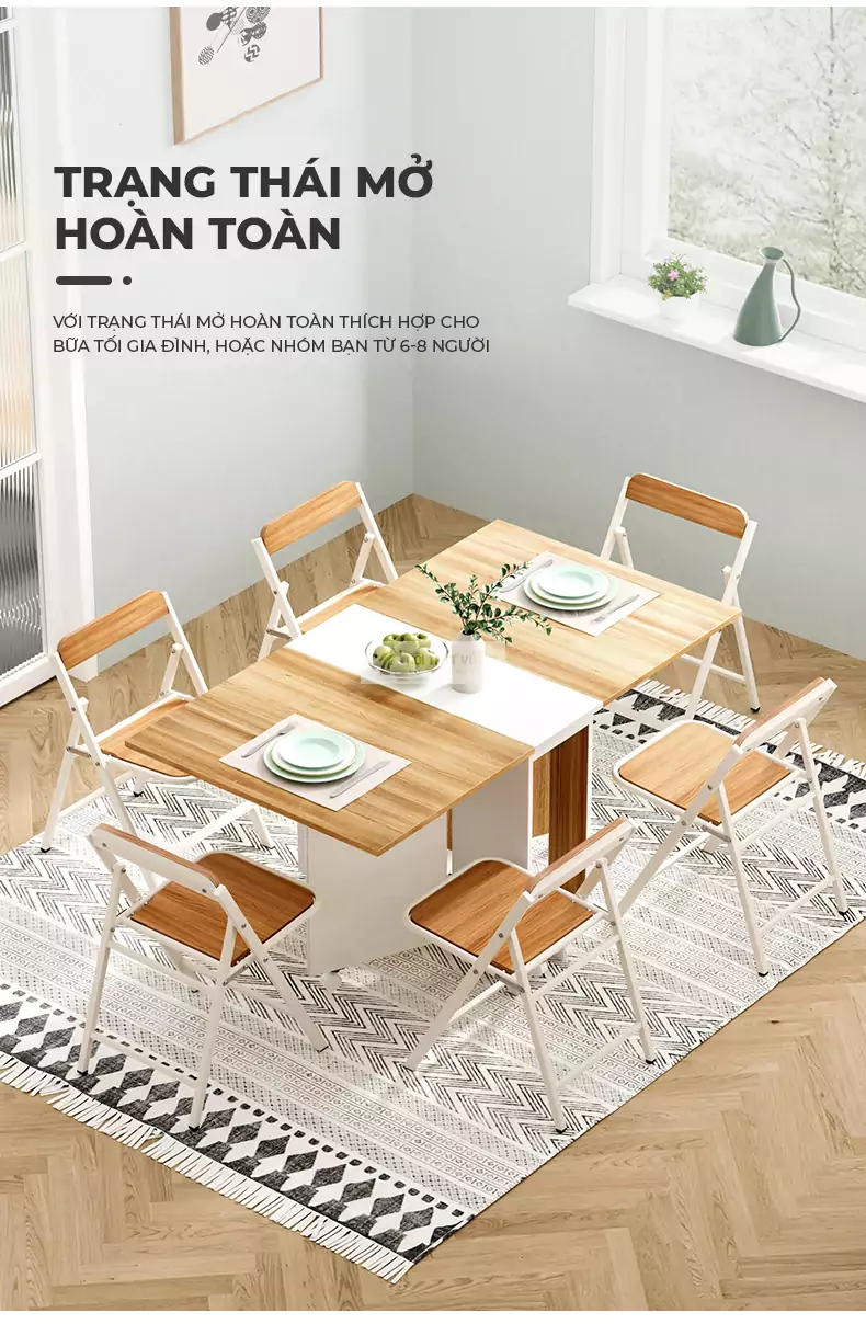 trạng thái mở hoàn toàn của Bàn ăn thông minh hiện đại KC05