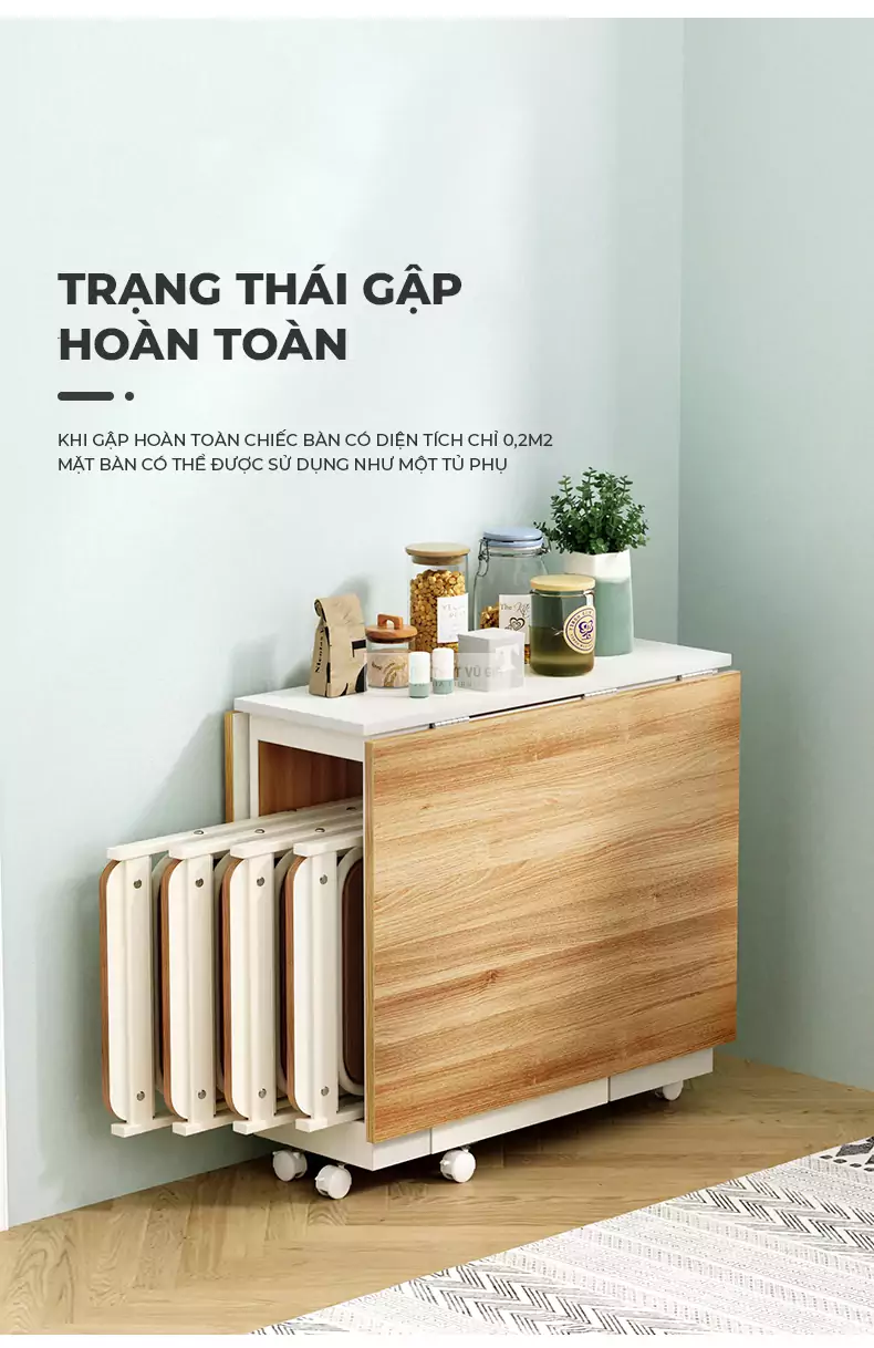 trạng thái đóng hoàn toàn của Bàn ăn thông minh hiện đại KC05