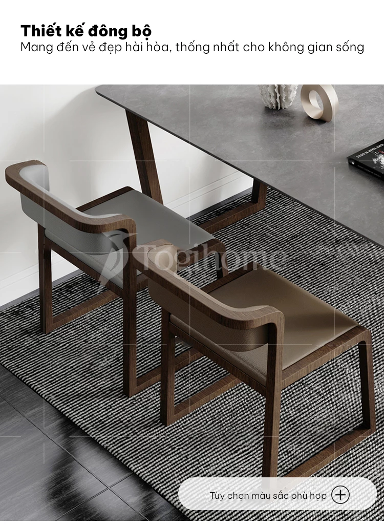 thiết kế đồng bộ bàn và ghế của bàn ăn thông minh togihome ba39