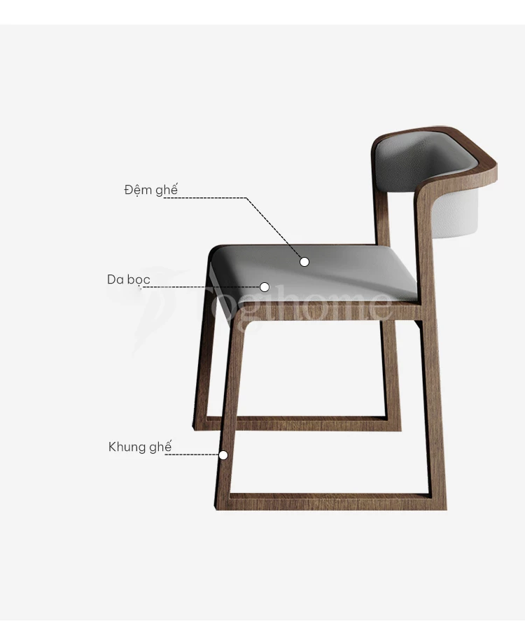 chi tiết kết cấu ghế của bàn ăn thông minh togihome ba39