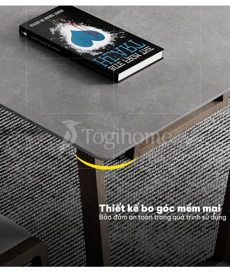 thiết kế bo góc tinh tế bảo đảm an toàn của bàn ăn thông minh togihome ba39