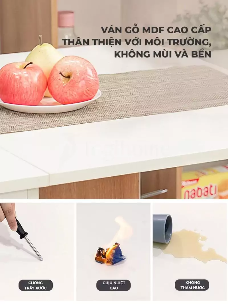 Bàn ăn thông minh được làm từ gỗ MDF cao cấp