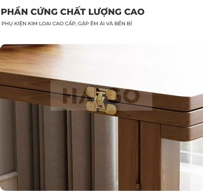 Bàn Ăn Tích Hợp Tủ Đa Năng Gỗ Tự Nhiên Haigo BA088