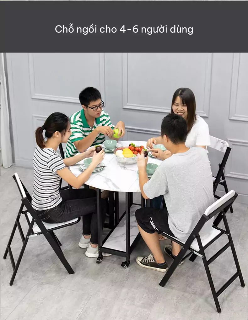 tùy chỉnh linh hoạt với Bàn ăn tròn thông minh thiết kế hiện đại KC02
