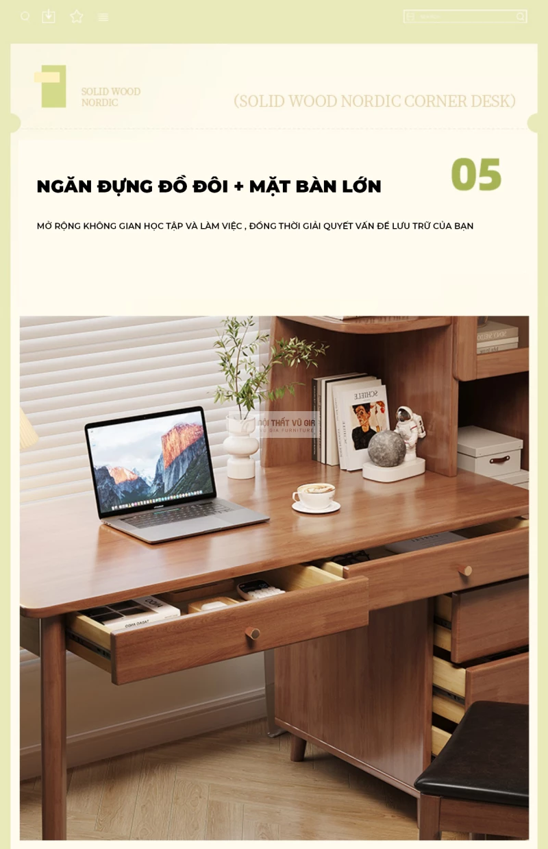 Bàn cánh buồm gỗ tự nhiên cao cấp SD144