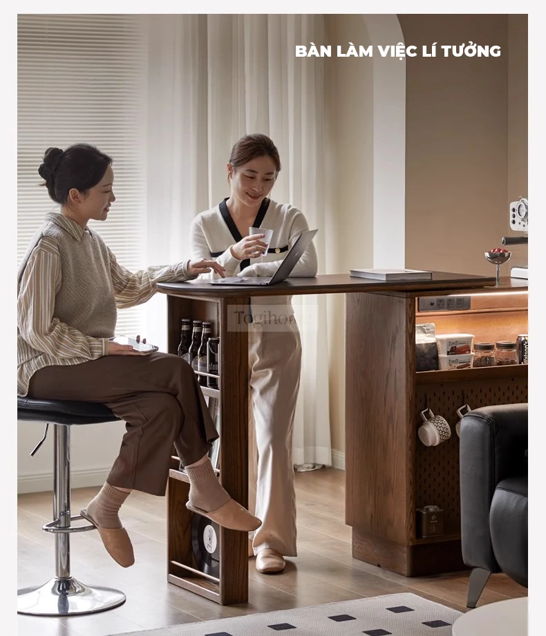 Bàn Đảo Bàn Thông Minh Thế Hệ Mới Togismart BA216 thiết kế hiện đại, đa năng, vừa làm bàn đảo bếp vừa sử dụng như bàn ăn tiện lợi. Chất liệu gỗ tự nhiên cao cấp kết hợp mặt bàn sang trọng, giúp tối ưu diện tích, nâng cao công năng và tạo điểm nhấn tinh tế cho không gian sống.