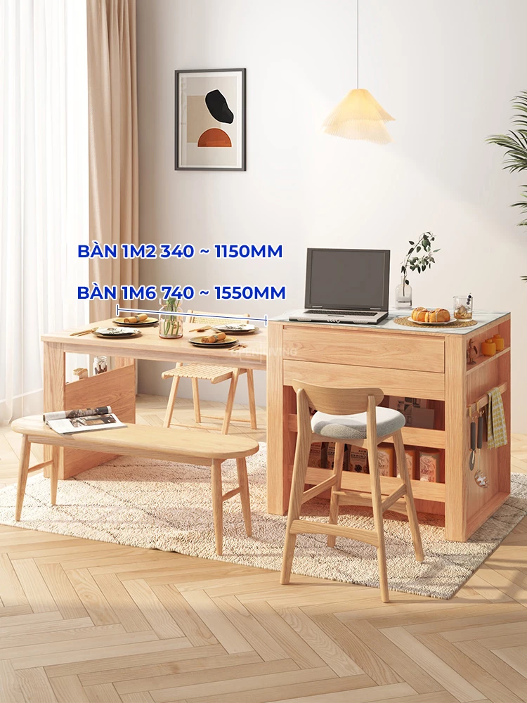 Bàn đảo bếp kết hợp bàn ăn thông minh Openliving OBD 002 – Giải pháp tối ưu cho không gian bếp nhỏ. Thiết kế đa năng, gấp gọn linh hoạt, tích hợp ngăn chứa tiện dụng. Chất liệu bền đẹp, phù hợp căn hộ hiện đại. Mua ngay bàn đảo bếp thông minh, tiết kiệm diện tích!