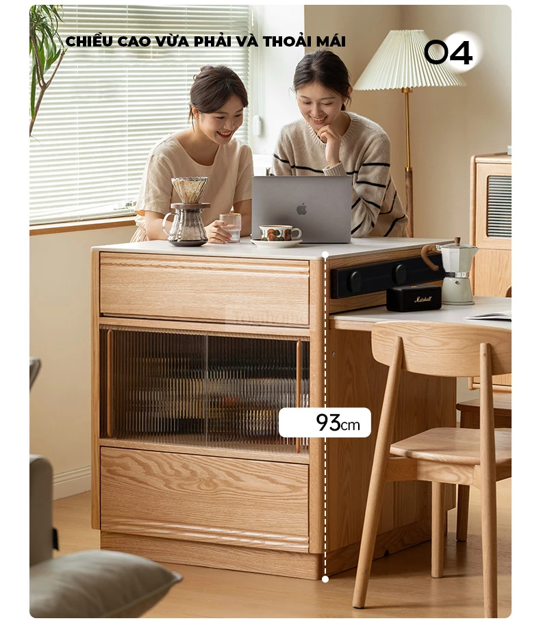 Bàn đảo gỗ tự nhiên kết hợp đá tự nhiên cao cấp Togismart BA095 thiết kế sang trọng, bền chắc, phù hợp cho không gian bếp hiện đại. Chất liệu gỗ tự nhiên kết hợp mặt đá cao cấp mang lại sự tinh tế, tiện nghi, vừa làm điểm nhấn vừa tối ưu công năng cho ngôi nhà.