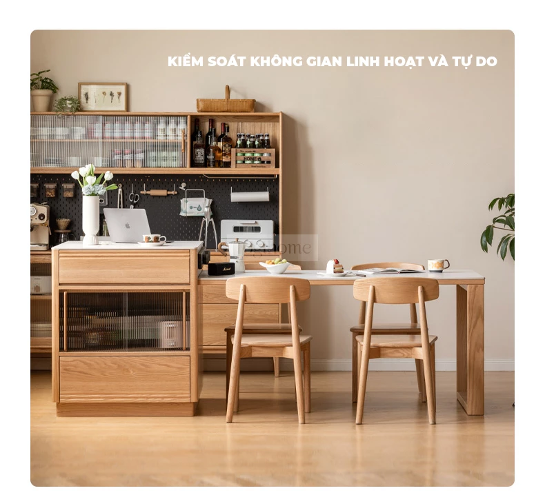 Bàn đảo gỗ tự nhiên kết hợp đá tự nhiên cao cấp Togismart BA095 thiết kế sang trọng, bền chắc, phù hợp cho không gian bếp hiện đại. Chất liệu gỗ tự nhiên kết hợp mặt đá cao cấp mang lại sự tinh tế, tiện nghi, vừa làm điểm nhấn vừa tối ưu công năng cho ngôi nhà.