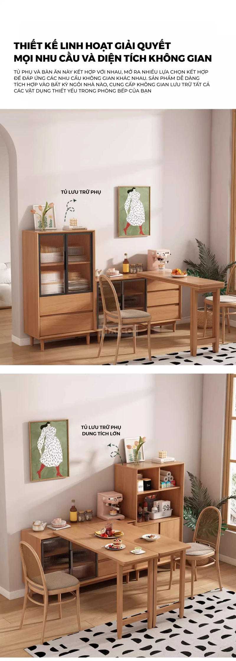 Bàn Đảo Kết Hợp Tủ Bếp Đa Năng Haigo CDT391