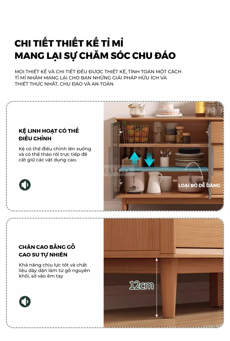 Bàn Đảo Kết Hợp Tủ Bếp Đa Năng Haigo CDT391