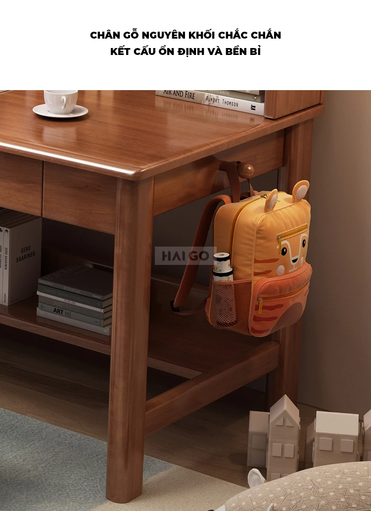 Bàn Đôi Gỗ Tự Nhiên Tối Ưu Không Gian Haigo BGT366