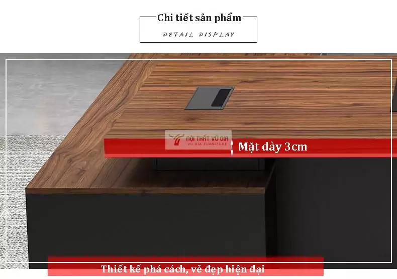 thiết kế mặt bàn dày dặn chăc chắn của Bàn giám đốc sang trọng, phong cách SD69