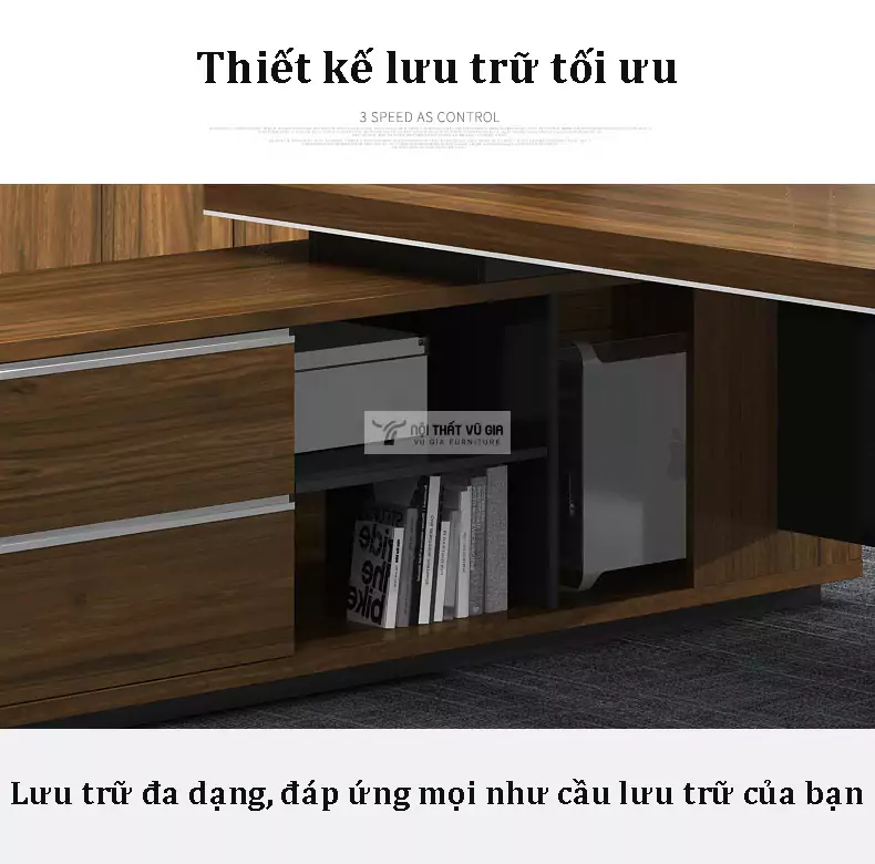 thiết kế tích hợp lưu trữ tiện lợi của Bàn giám đốc tích hợp đa năng SD70