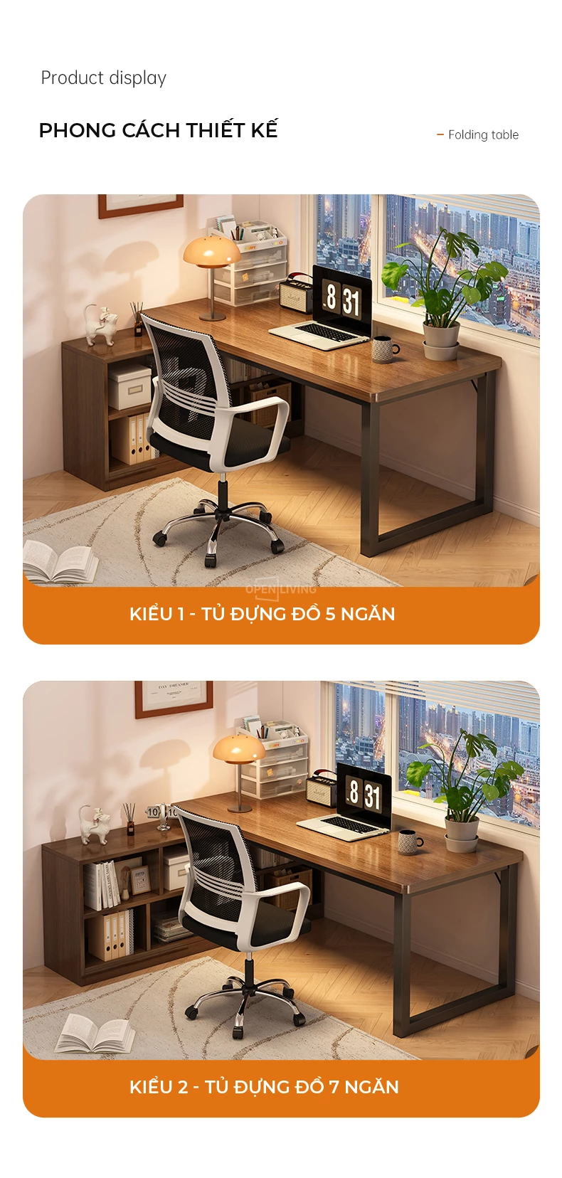 Bàn gỗ tự nhiên bàn làm việc kèm kệ tổ ong đa năng OpenLiving OBG 047 kết hợp tiện ích và phong cách. Chất liệu gỗ tự nhiên bền bỉ, thiết kế kệ tổ ong độc đáo, tạo không gian làm việc gọn gàng và hiện đại. Lựa chọn hoàn hảo cho không gian sống của bạn.